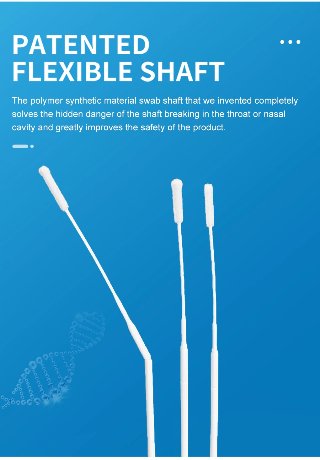 CE 0197 Rapid PCR Test Nylon Flocked Nasal Swab Nasopharyngeal Sample Collect Swab