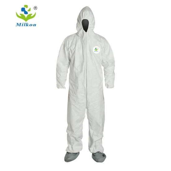 Blanco 50PCS por el cartón M, L, XL, XXL, Xxxl, Xxxxl Protección SMS Hazmat Traje protector químico